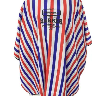 Barber Cape Blue Red White Stripes