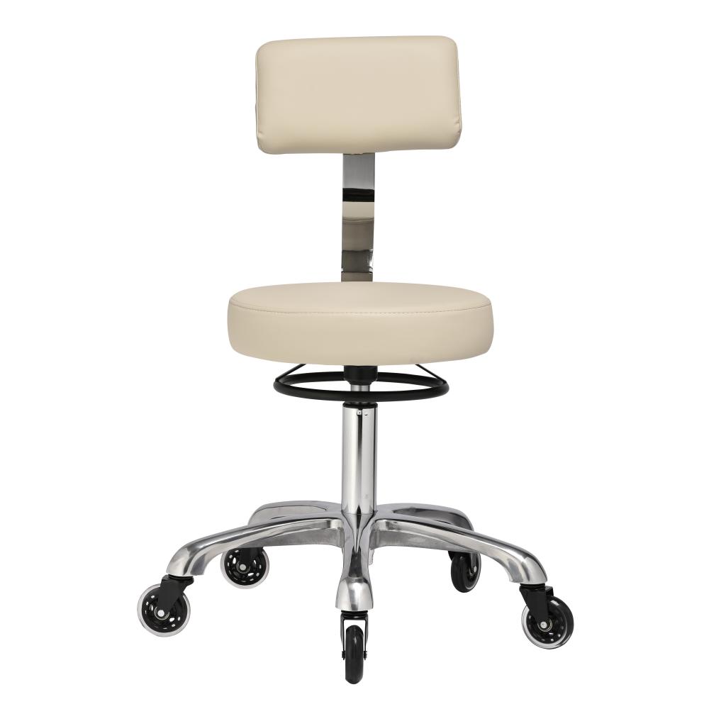 Clio With Backrest Medical Stool Almond Beige - Image 4