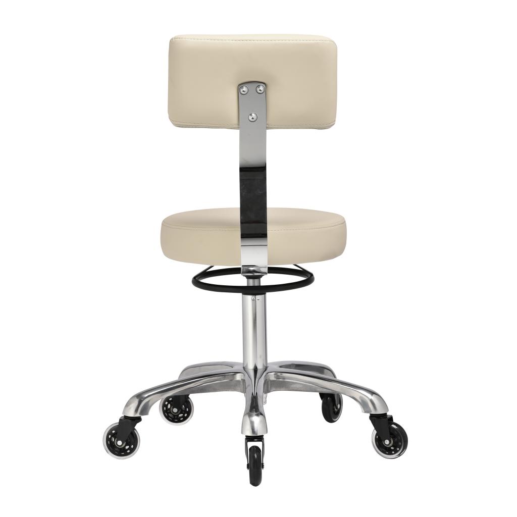 Clio With Backrest Medical Stool Almond Beige - Image 3