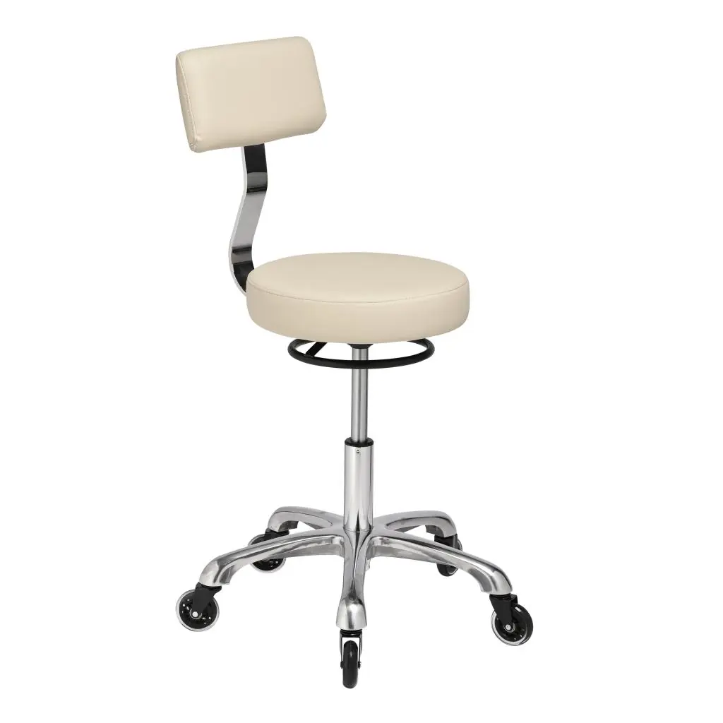Clio With Backrest Medical Stool Almond Beige - Image 2