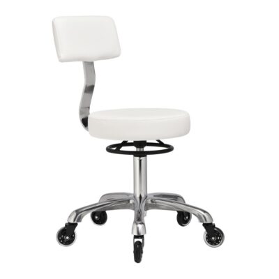 Clio With Backrest Medical Stool Natural White