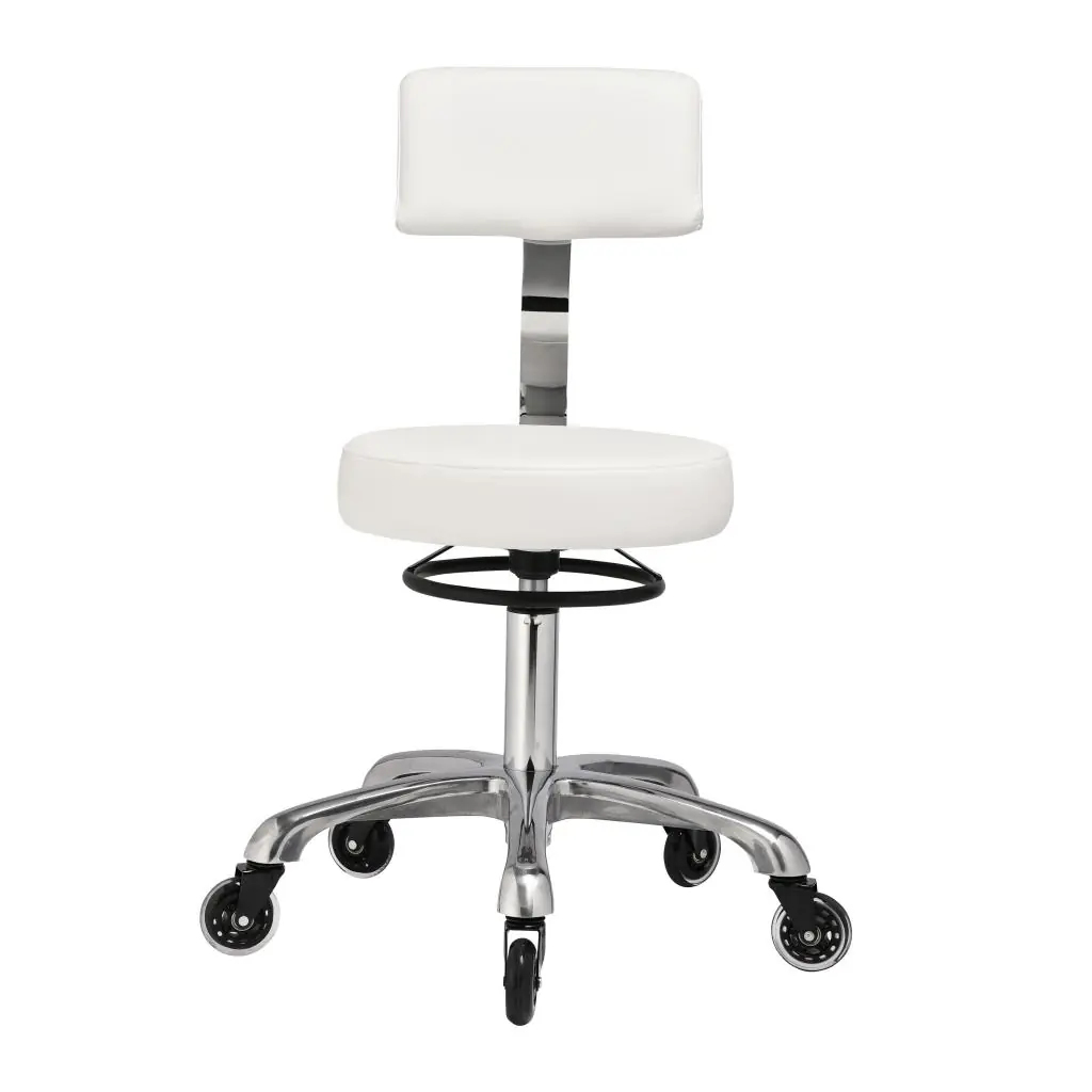 Clio With Backrest Medical Stool Natural White - Image 4