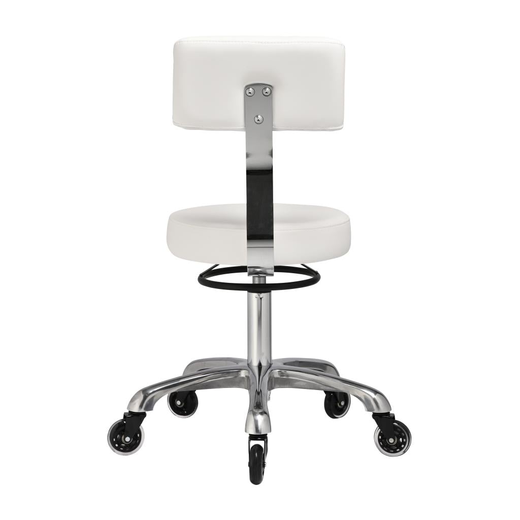 Clio With Backrest Medical Stool Natural White - Image 2