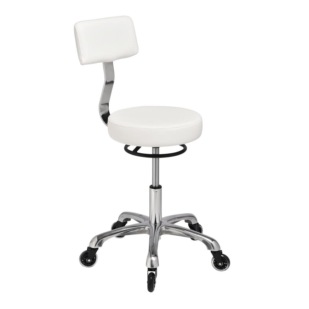 Clio With Backrest Medical Stool Natural White - Image 3
