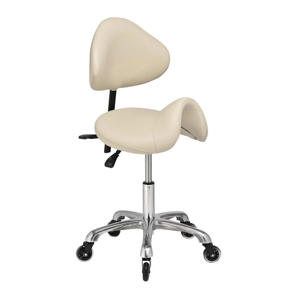 Iris With Adjustable Backrest Medical Saddle Stool Almond Beige - Image 2
