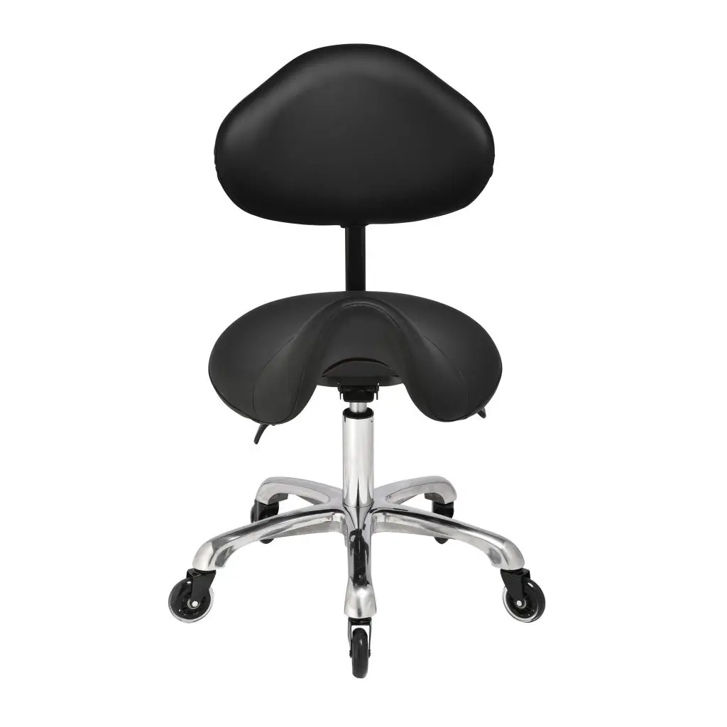 Iris With Adjustable Backrest Medical Saddle Stool Black Onyx - Image 4