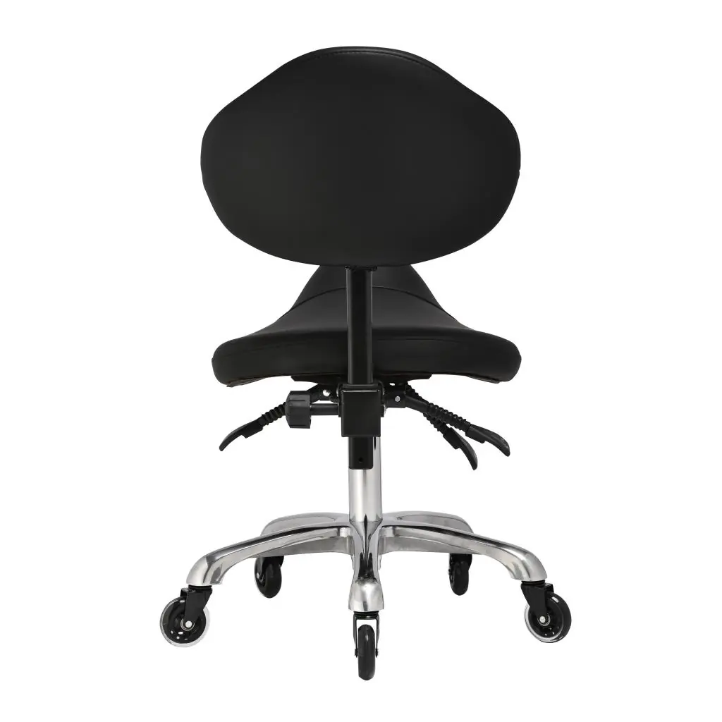 Iris With Adjustable Backrest Medical Saddle Stool Black Onyx - Image 2