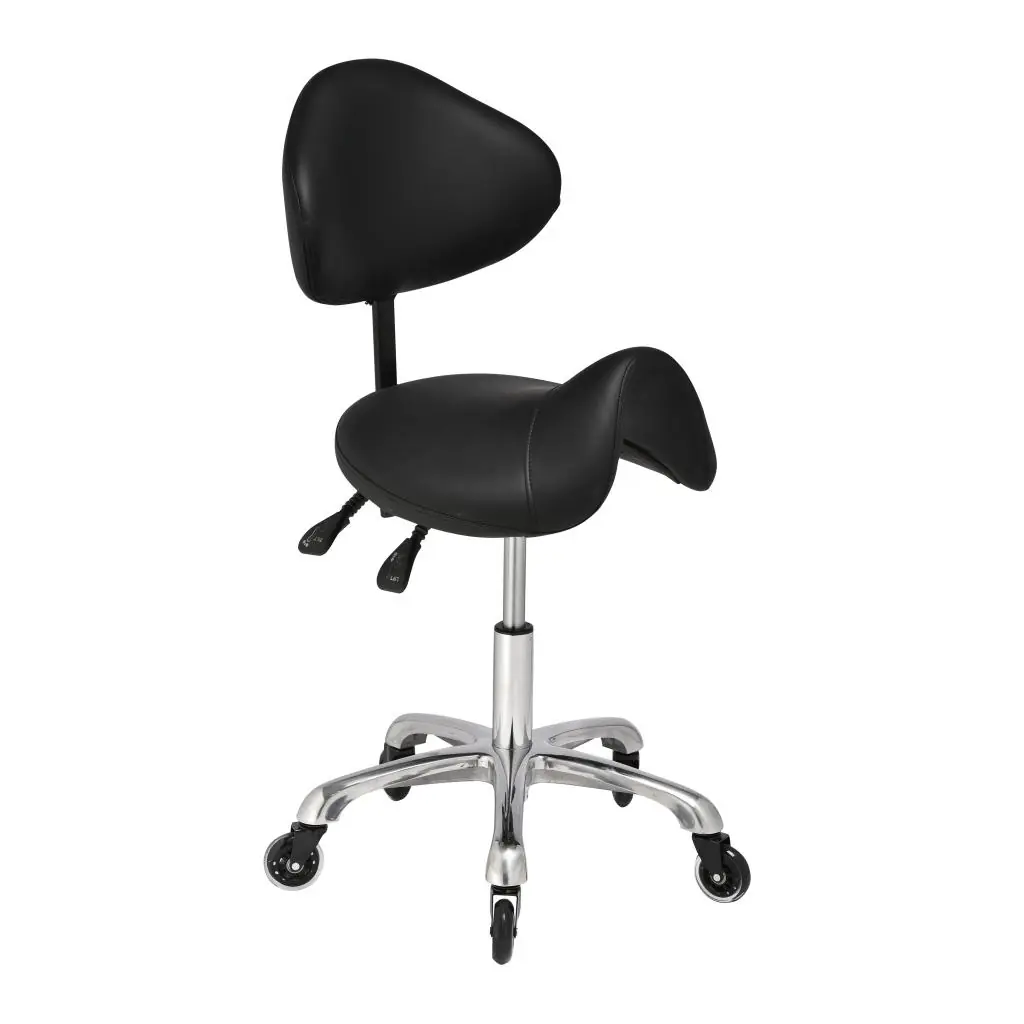Iris With Adjustable Backrest Medical Saddle Stool Black Onyx - Image 3