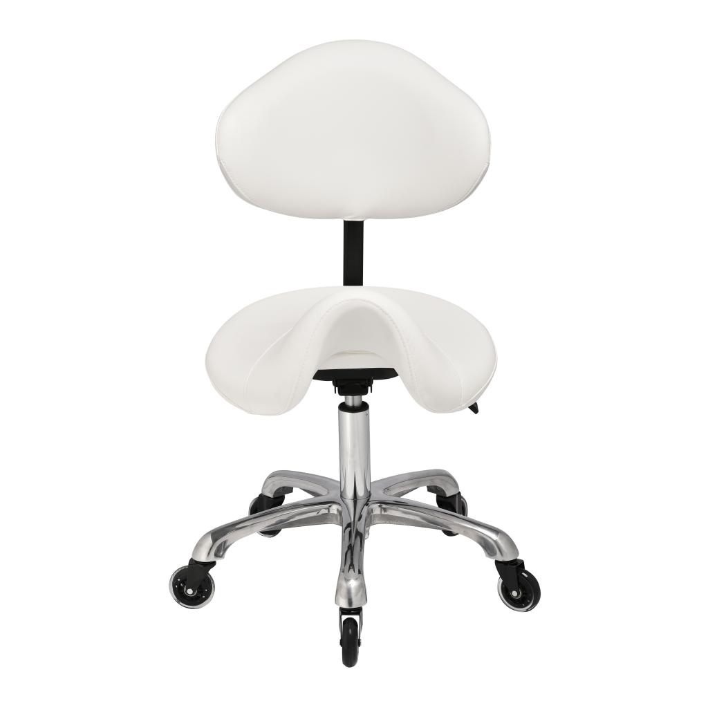 Iris With Adjustable Backrest Medical Saddle Stool Natural White - Image 4