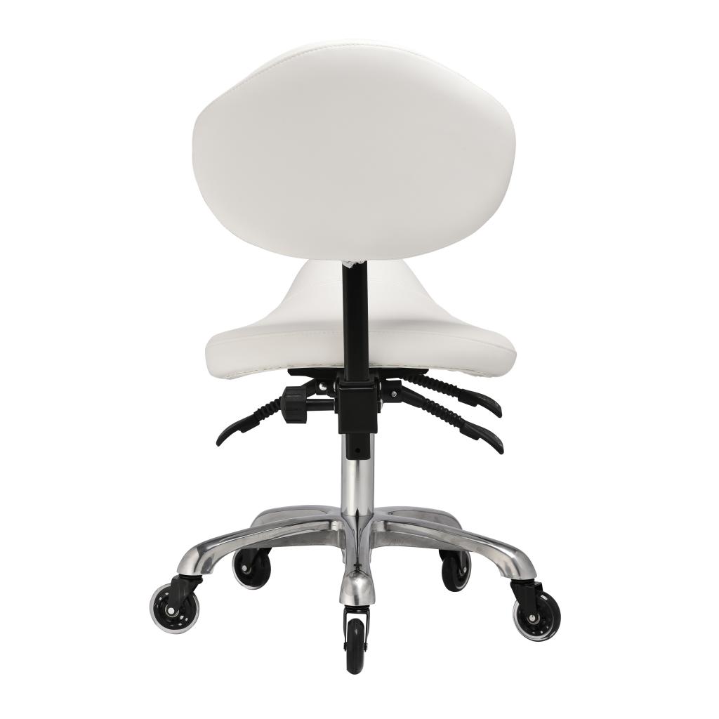 Iris With Adjustable Backrest Medical Saddle Stool Natural White - Image 2