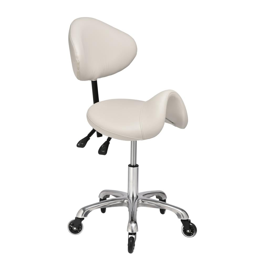 Iris With Adjustable Backrest Medical Saddle Stool Warm Stone - Image 2