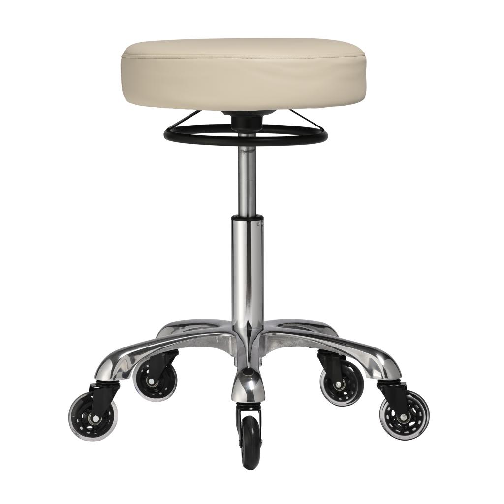 Zelus Round Medical Stool Almond Beige - Image 2